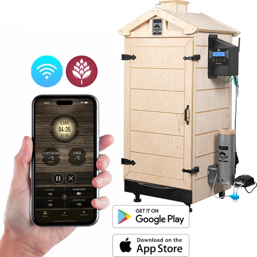 Rammefri rygeovn dragON PLYWOOD NATURE med Wi-Fi-styring, 200L