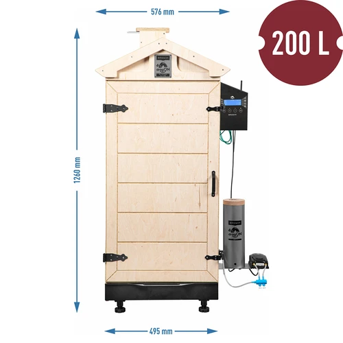 Rammefri rygeovn dragON PLYWOOD NATURE med Wi-Fi-styring, 200L - 8