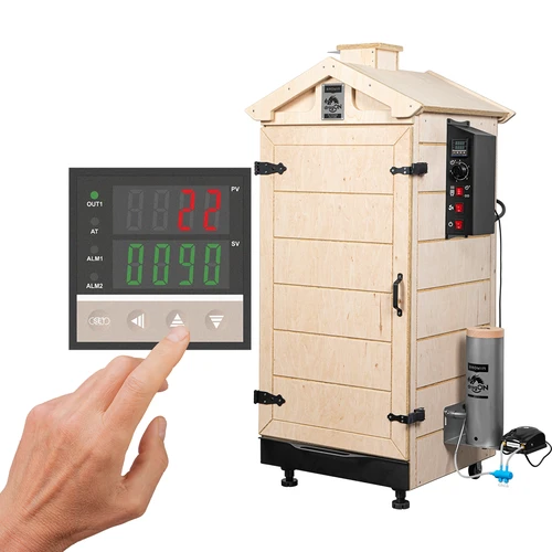 Rammeløs røgeri dragON PLYWOOD NATURE med digital controller, 200L