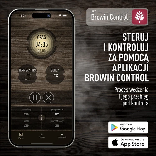 Rammeløs røgeri dragON PLYWOOD NATURE med Wi-Fi-controller, 200L - 10