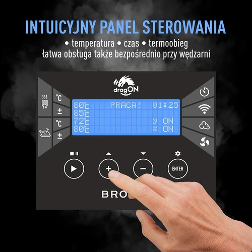 Rammeløs røgeri dragON PLYWOOD NATURE med Wi-Fi-controller, 200L - 9