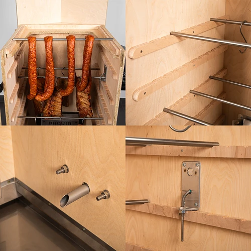 Rammeløs røgovn dragON PLYWOOD NATURE med Wi‑Fi-styring, 200L - 5