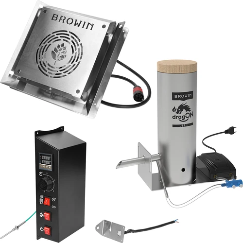 Rammeløs rygeovn dragON PLYWOOD NATURE med digital styring, 200L - 7