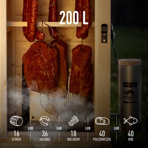 Rammeløs rygeovn dragON PLYWOOD NATURE med Wi-Fi-styring, 200L - 14