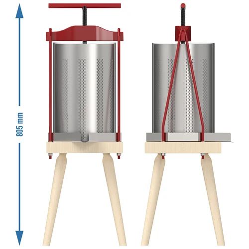 Rammepresse til frugt – med metalbeholder, til 10L - 6