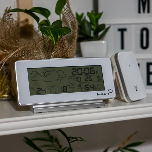 RCC vejrstation, DCF – elektronisk, trådløs, oplyst sensor, hvid - 10