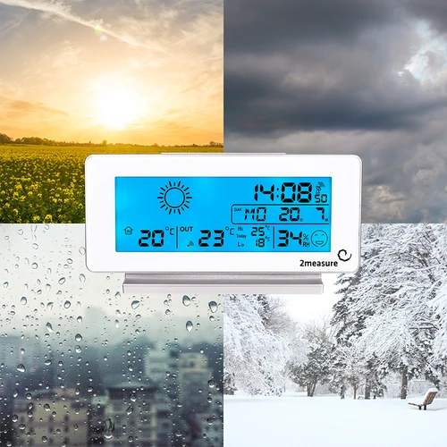 RCC vejrstation, DCF – elektronisk, trådløs, oplyst sensor, hvid - 17