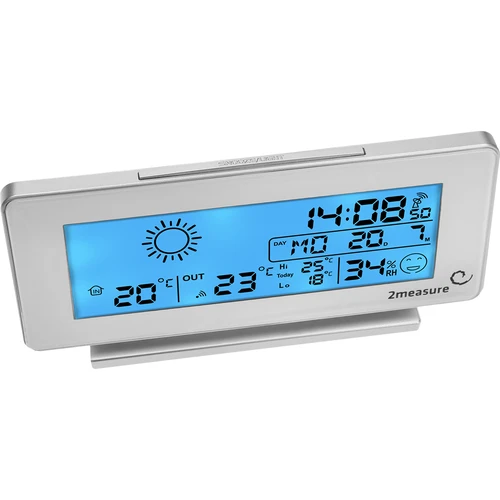RCC vejrstation, DCF – elektronisk, trådløs, oplyst sensor, hvid - 3