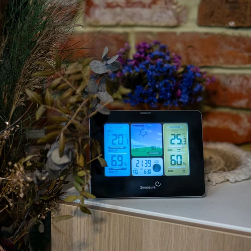RCC vejrstation – elektronisk, oplyst, trådløs, sensor, sort - 12