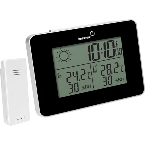 RCC vejrstation – elektronisk, trådløs, oplyst sensor, sort  - 1 