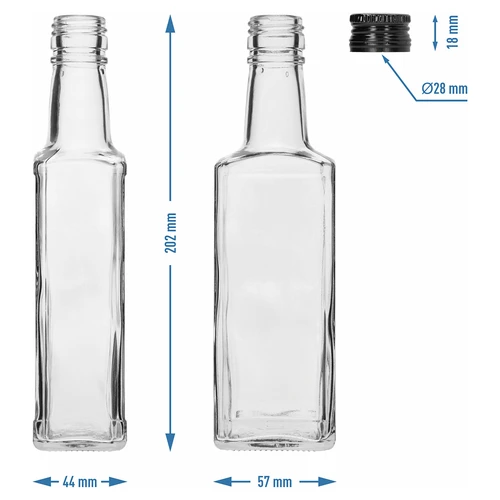 Receptura-flaske 250 ml, med sort skruelåg, 1 stk. - 6