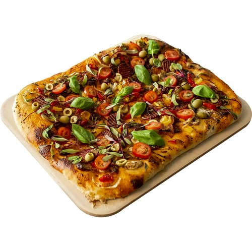 Rektangulær pizzasten, lavet af cordierit, - 38 x 30,5 cm  - 1 