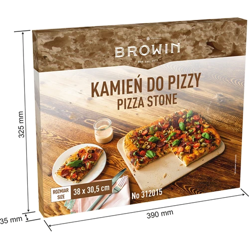 Rektangulær pizzasten, lavet af cordierit, - 38 x 30,5 cm - 6