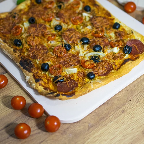 Rektangulær pizzasten, lavet af cordierit, - 38 x 30,5 cm - 10