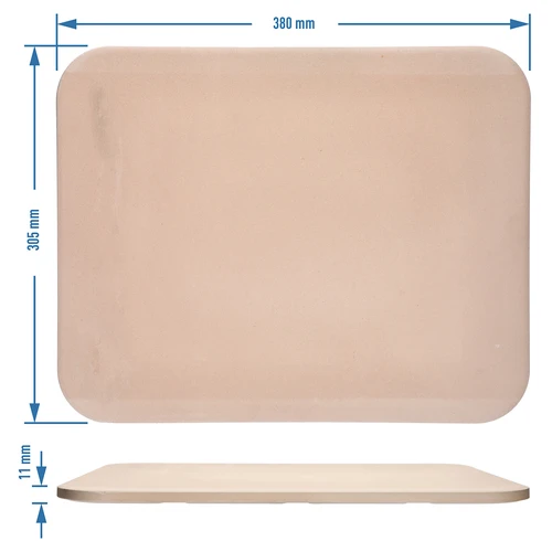 Rektangulær pizzasten, lavet af cordierit, - 38 x 30,5 cm - 5