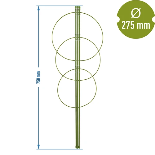 Ringstøtte til planter 3 ringe 0,7m - 2