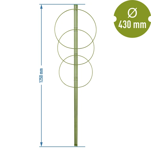 Ringstøtte til planter 3 ringe 1,2m - 2