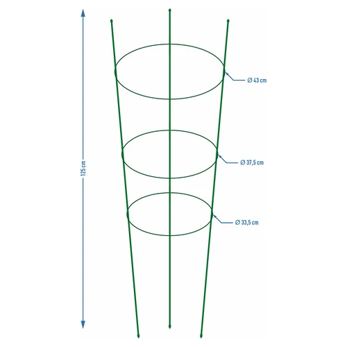Ringstøtte til planter 3 ringe 1,2m - 2