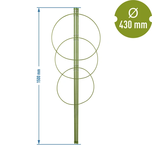 Ringstøtte til planter 3 ringe 1,5m - 2