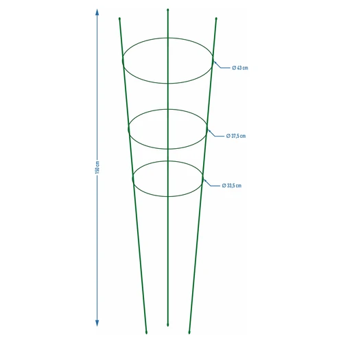 Ringstøtte til planter 3 ringe 1,5m - 2