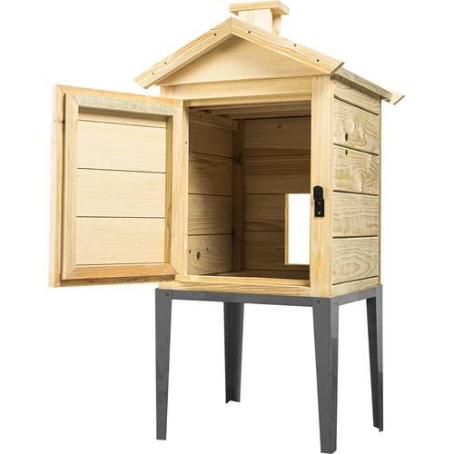 Røgekammer af grantræ, 115 L, med rustfrit stativ - 2