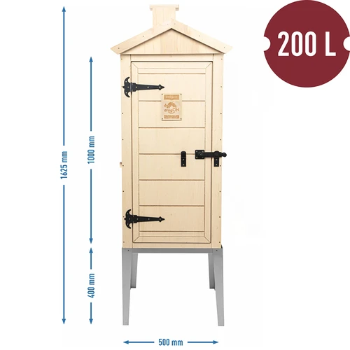 Røgekammer i certificeret krydsfiner, 200 L, med understel i rustfrit stål - 3