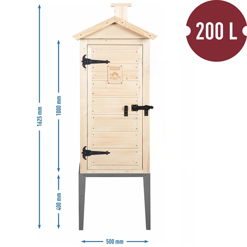 Røgekammer i grantræ, 200 L, med rustfri stålsokkel - 3