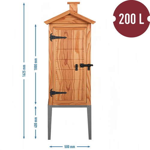 Røgekammer i lærketræ, 200L, med base i rustfrit stål - 3