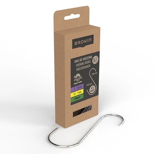 Røgekroge – S, skåret 45°, 3 mm x 150 mm, 5 stk. - 2