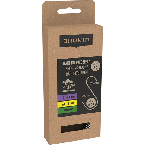 Røgekroge – S, skåret 45°, 3 mm x 150 mm, 5 stk. - 3