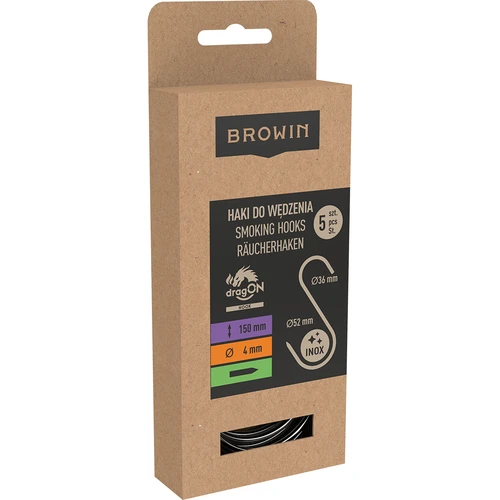 Røgekroge – S, spidsede, 4 mm x 150 mm, 5 stk. - 3