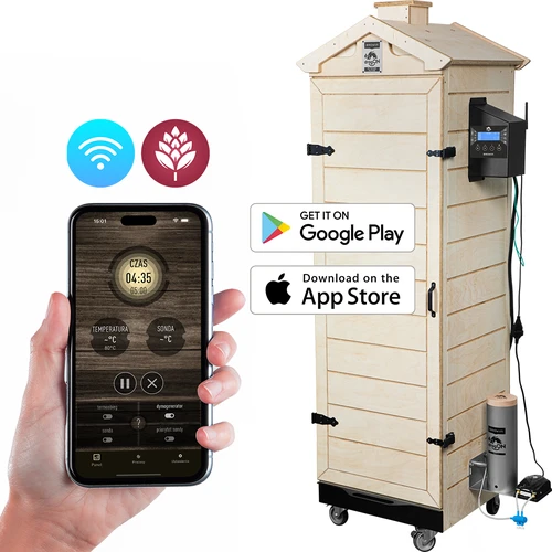 Røgeovn dragON PLYWOOD NATURE – rammeløs, modulær, med Wi‑Fi-styring, 320L