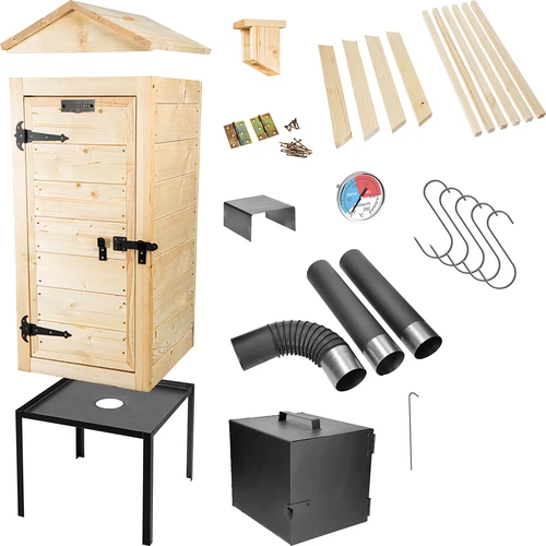 Røgeovn i træ 100 cm med fyrboks