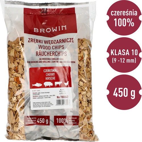 Røgesmuld til rygning/grillning, kirsebær, 450 g, kl. 10 - 3