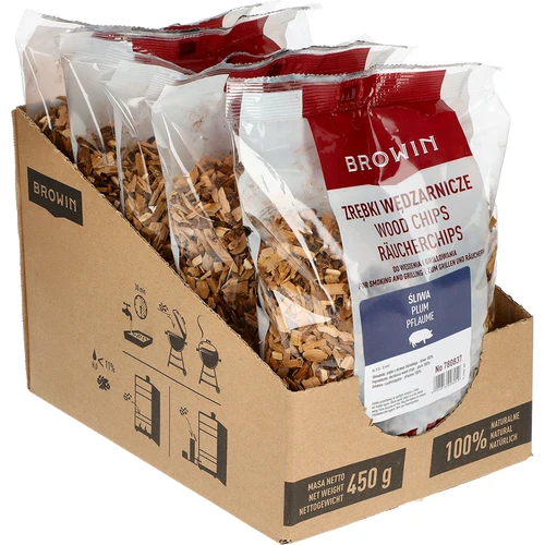Røgflis til røgning/grill, blomme, 450 g, kl. 8 - 2