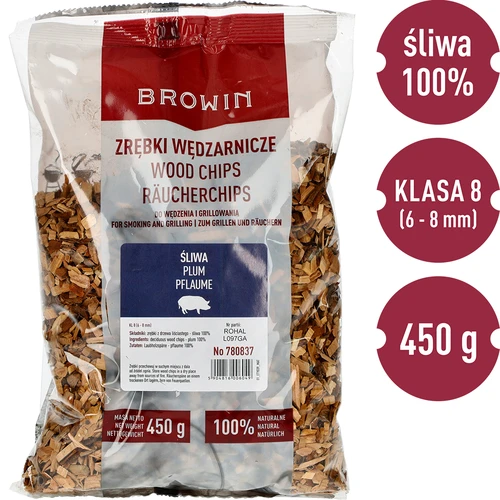 Røgflis til røgning/grill, blomme, 450 g, kl. 8 - 3