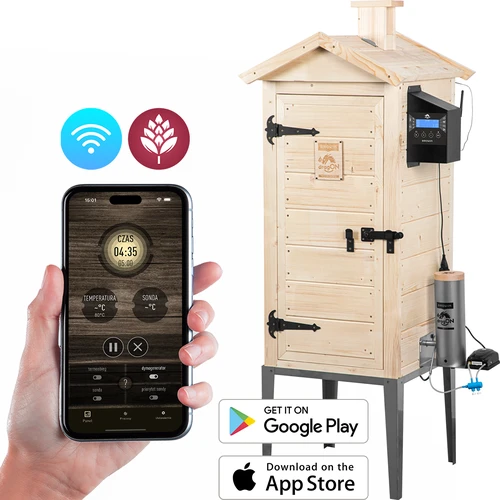 Røghus med Wi-Fi, 200 L- dragON WOOD 100IQ med elektrisk varme modul og controller  - 1 