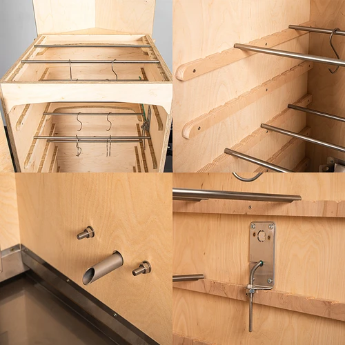 Røgovn dragON PLYWOOD NATURE – rammeløs, modulopbygget, med Wi‑Fi-styring, 320L - 5