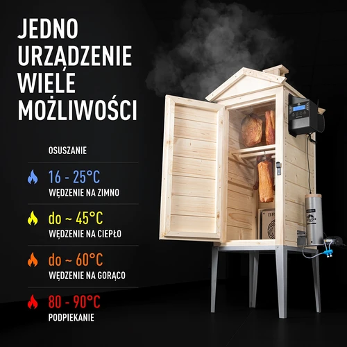 Røgovn med Wi‑Fi, 200 L – dragON WOOD 100IQ med elektrisk varmemodul og styring - 5