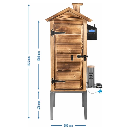 Røgovn med Wi‑Fi, 200 L – dragON WOOD 100IQ med elektrisk varmemodul og styring, i flammebehandlet træ - 4