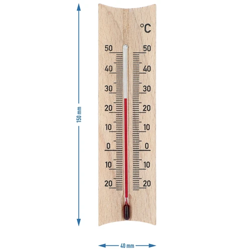 Rumtermometer i træ (-20 til +50°C), 15 cm, mix - 6