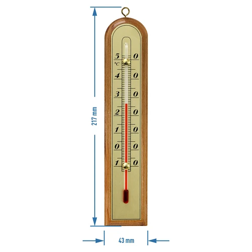 Rumtermometer med guldfarvet skala (-10°C til +50°C) 22cm, mix - 2