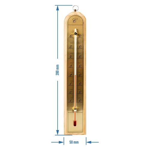 Rumtermometer med gylden skala (-10°C til +60°C) 28cm mix - 5