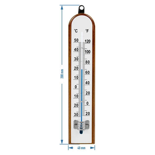 Rumtermometer med hvid skala (-30°C til +50°C) 20cm - 2