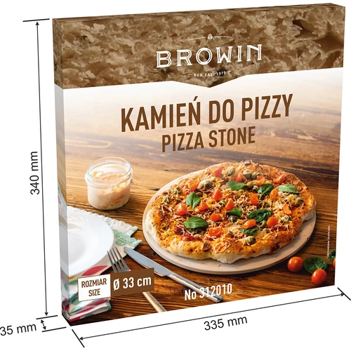 Rund pizzasten, lavet af cordierit, diameter 33 cm - 8