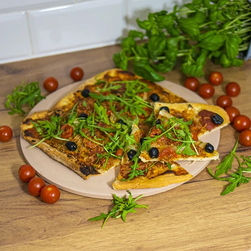 Rund pizzasten, lavet af cordierit, diameter 33 cm - 12