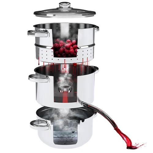 Rustfrit stål saftkoger med damper 5 L - 5