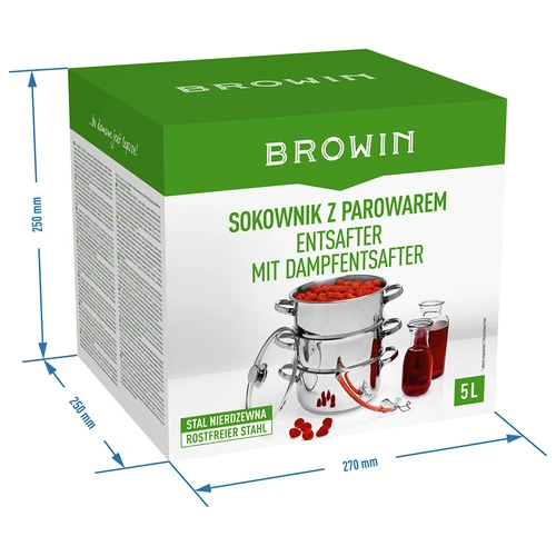 Rustfrit stål saftkoger med damper 5 L - 10