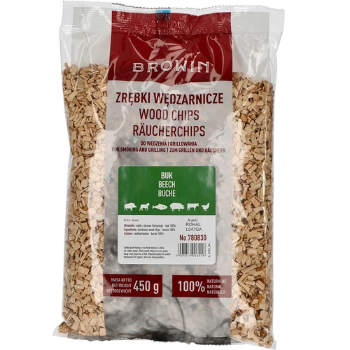 Ryge- og grillflis, bøg, 450 g, klasse 8