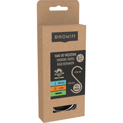 Rygekroge - S-formede, spidse, 4 mm x 100 mm, 5 stk. - 5